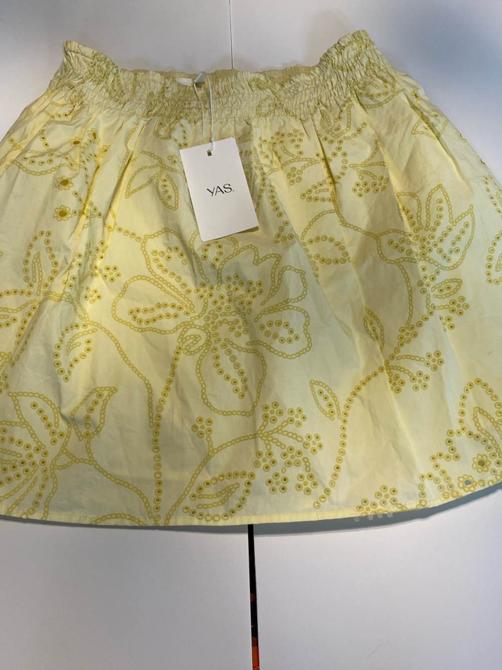 Ya Los Angeles Pale Yellow Eyelet Circle Skirt